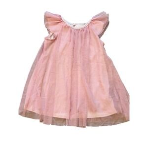 Youngland Baby Pink Tulle Flutter Sleeve Dress 24 Months Easter Spring Formal